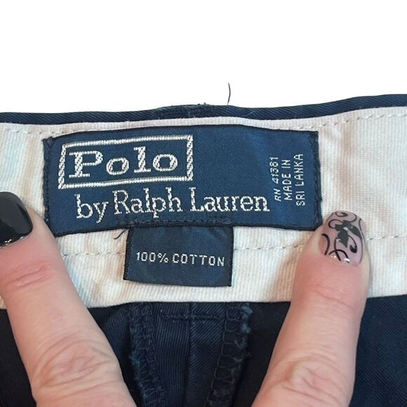 Polo Ralph Lauren Shorts Mens 40  Relaxed Classic Cotton Preppy Navy Blue Chinos - Picture 13 of 16